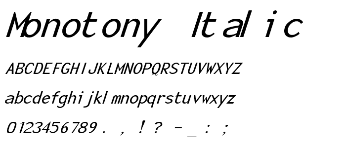 Monotony Italic font